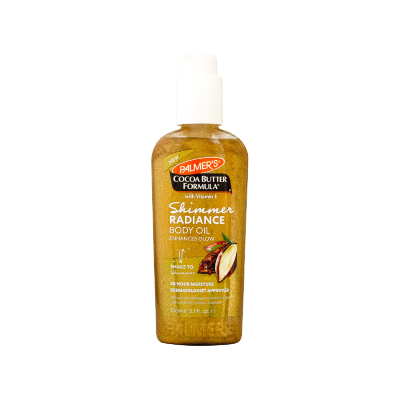 PALMER'S Cocoa Butter Formula Shimmer Body Oil with Vitamin E, 5.1 Fl Oz, Vegan Body Care Oil for Adults, Nourishing, Moisturizing, Enhances Dark Tones & Tans, Promotes Radiant Glowing Skin