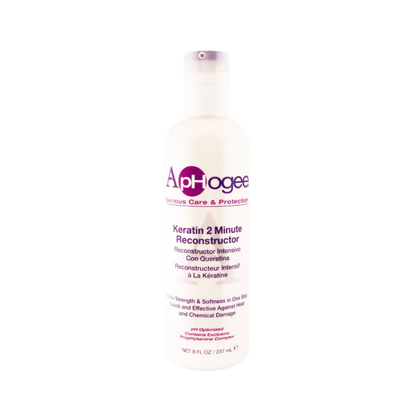 Aphogee Keratin 2 Minute Reconstructor, 8 fl oz – Deep Conditioner for Color-Treated & Heat-Styled Hair, Smooths & Adds Shine