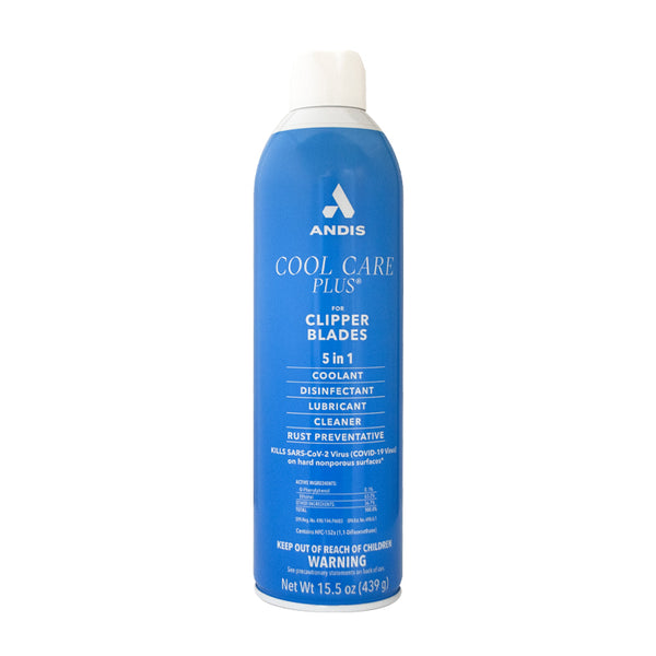 Andis 12750 Cool Care Plus 5-in-1 Clipper Spray - 15.5 oz Liquid Cleanser for Blade Cleansing, Care, Treatment & Aftershave Moisturizing, Men's Shaving Product