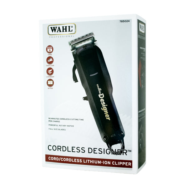 WAHL Professional Cordless Rechargeable Designer Clipper - Powerful Rotary Motor, Lithium-Ion Battery with 100-Minute Run Time