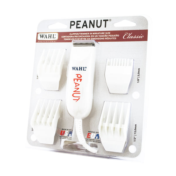 WAHL Professional Plastic Peanut Corded Hair Trimmer - Compact, Lightweight Grooming Tool with Powerful Rotary Motor, 4 Trimming Guides and Accessories