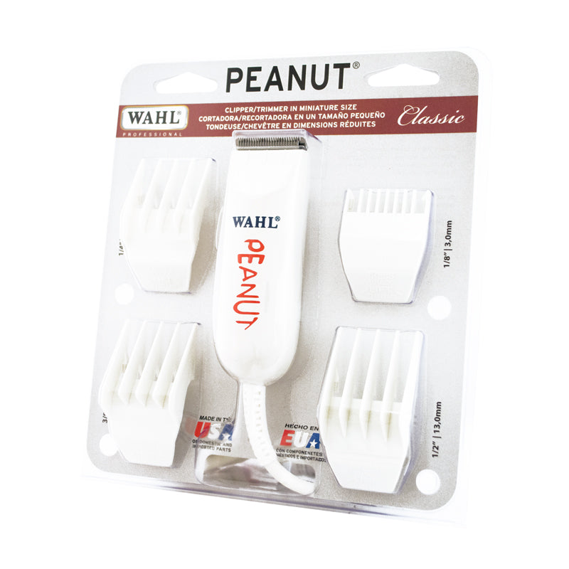 WAHL Professional Plastic Peanut Corded Hair Trimmer - Compact, Lightweight Grooming Tool with Powerful Rotary Motor, 4 Trimming Guides and Accessories