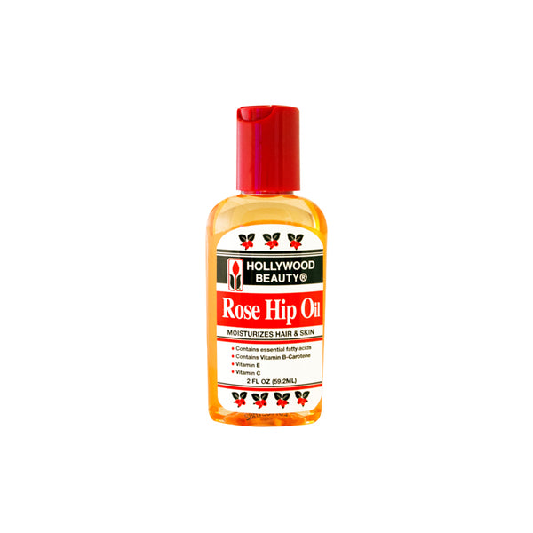 Hollywood Beauty Rose Hip Hair & Skin Oil, 2oz Bottle, A Perfect Moisturizer for Hair and Skin, Contains Essential Fatty Acids, Plus Vitamin-B Carotene, Vitamin E Vitamin C