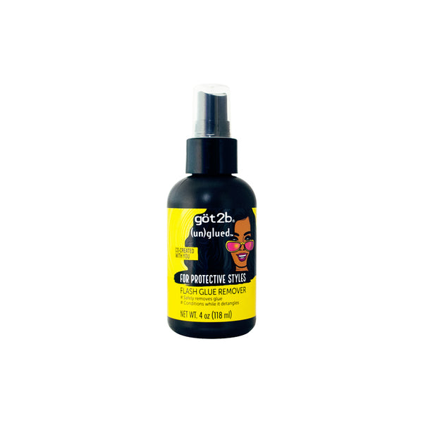 got2b (un)glued Flash Glue Remover, 4 Fl Oz, Wig Glue and Tape In Extension Remover for Human & Synthetic Hair, Gently Removes Bonding, Dermatologist-Tested, Formulated with Aloe Vera & Castor Oil