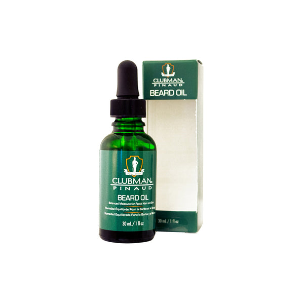 Clubman Pinaud Beard Oil for Men – Balanced Moisture for Facial Hair & Skin, Softens & Nourishes Beard, 1 oz