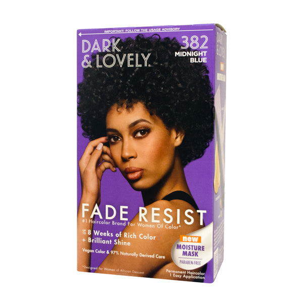 SoftSheen-Carson Dark and Lovely Fade Resist Rich Conditioning Hair Color (Midnight Blue 382) - Haircare Moisturizer with Sunflower, Olive, Argan Oils for Mask-Like Moisturizing Benefits