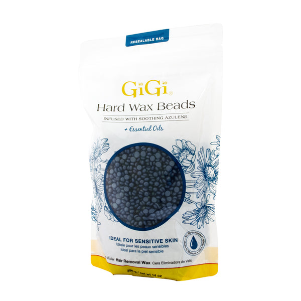 GiGi Hard Wax Beads for Hair Removal, Soothing Azulene Hair Removal Wax for Sensitive Skin, 14 oz