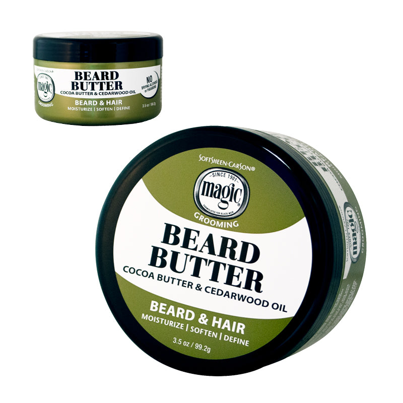 SoftSheen-Carson Magic Men's Grooming Conditioning Beard Butter With Cocoa Butter and Cedarwood Oil, Moisturizes, Softens and Define With No Drying Alcohol, 3.5 ounces