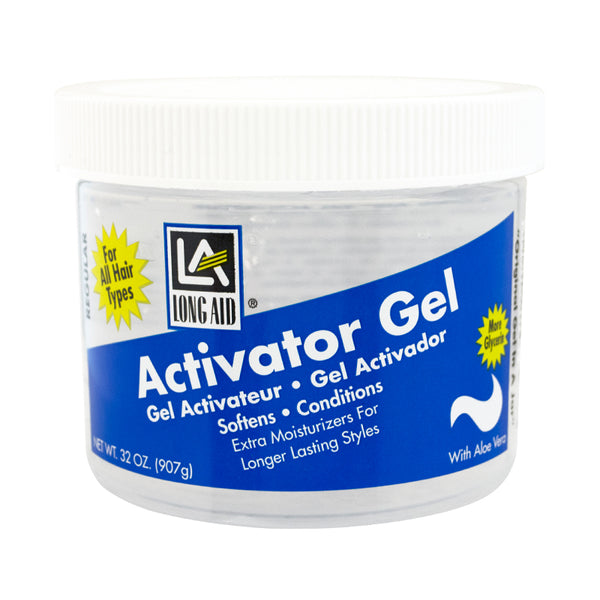AmPro Long-Aid Activator Gel - Enriched with Aloe Vera, Protein, and Vitamin B Complex - Brings Essential Moisture to Strands - Defines Your Natural Curls - Regular - 32 oz