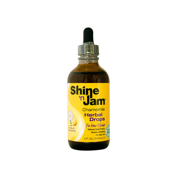 Ampro Shine 'n Jam Herbal Drops with Honey & Chamomile, 4.0 Fl Oz (Pack of 1) – Adult Hair Oil & Treatment for Haircare Styling