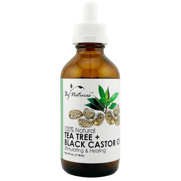 By Natures 100% Natural Tea Tree + Black Castor + Coconut Haircare Blend, 4.0 Fl Oz (Pack of 1) - For Moisture & Dry Hair Needs
