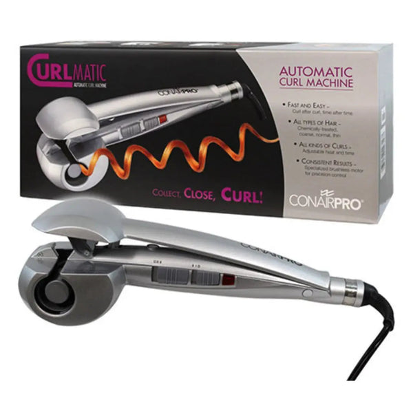 Conair Curlmatic Adjustable Ceramic Curling Machine, Personal Care Appliance for Curl Styling and Straightening, Single Beauty Tool