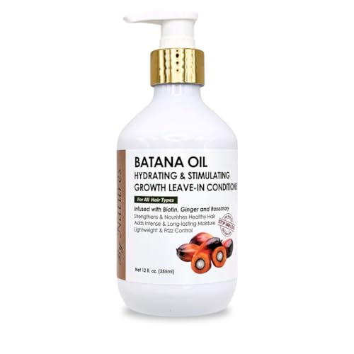 By Natures Batana Oil Haircare Leave-In Conditioner (12 fl.oz Liquid, Single Item) - Hydrating, Growth-Stimulating, Lightweight, Frizz-Control, Infused with Biotin, Ginger, Rosemary, for Adult Hair Ty