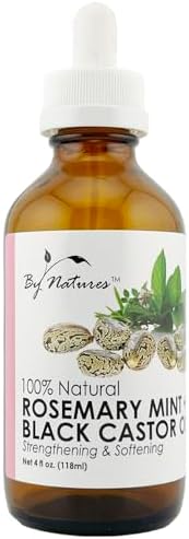 By Natures 100% Natural Rosemary Mint + Black Castor Oil Haircare Blend, 4.0 Fl Oz (Pack of 1) – Moisturize & Nourish Hair