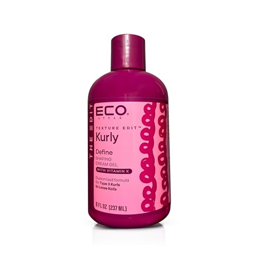 Eco Style Texture Edit Curl Sculpt Hybrid Styler - 8 oz Medium-Hold Cream-Gel Blend for Curly Hair, Wash-and-Go Definition, Twist Outs, Unisex Type 3 Hair