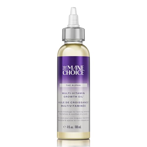 The Mane Choice Alpha Multi-Vitamin Scalp Hair Growth Oil, 4 Fl Oz, 1 Pack, Nourishing Scalp Oil with Biotin, Vitamin C, Rosemary, Rice Extract, Jojoba, Tea Tree & Castor Oil, Lightweight & Non-Greasy