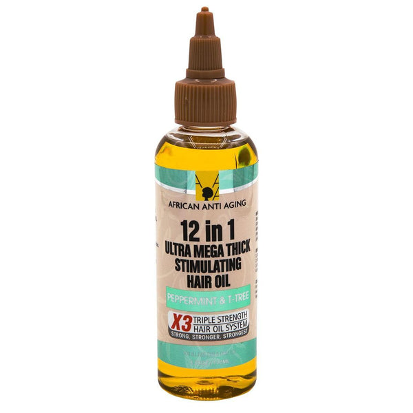 12 In 1 Ultra Mega Thick Stimulating Hair Oil Peppermint & T-Tree 3.38 Oz (Pack of 1)