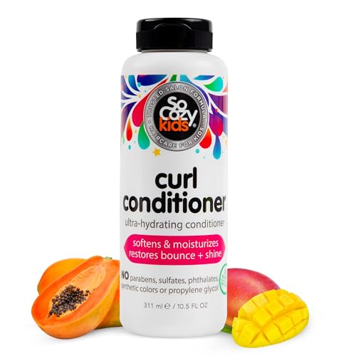 SoCozy Curl Conditioner | For Kids Hair | Softens, Restores Bounce and Shine | No Parabens, Sulfates, Synthetic Colors or Dyes, Sweet-Crème, 10.5 Fl Oz