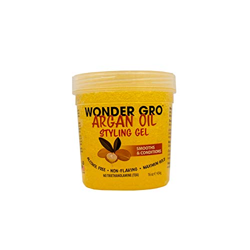 Wonder Gro Argan Oil Hair Styling Gel - Haircare Product for Moisturizing Chemically Treated Hair, 16 fl oz