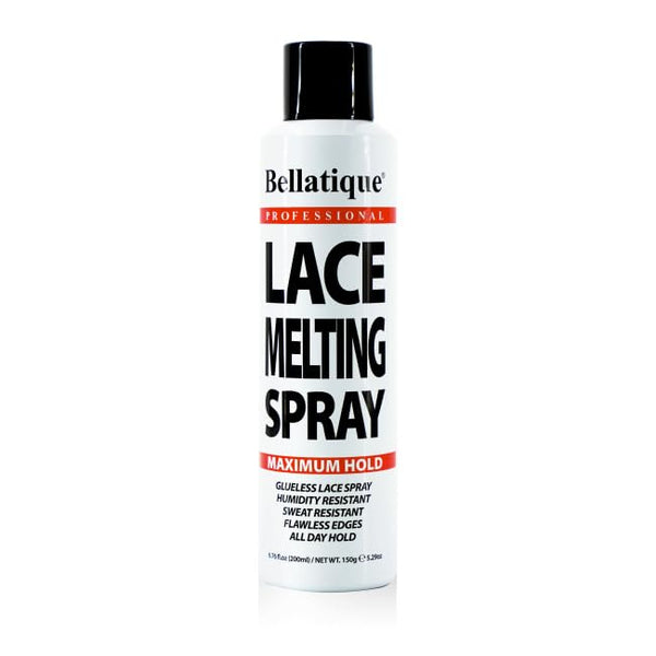 Bellatique Lace Melting Spray (6.67 oz) - Maximum Hold. Flawless Edges, Quick & Easy, Fast Drying, Humidity Resistant, Sweat Resistant, All Day Hold, Quick Drying, Flake Free, Easily Removed.