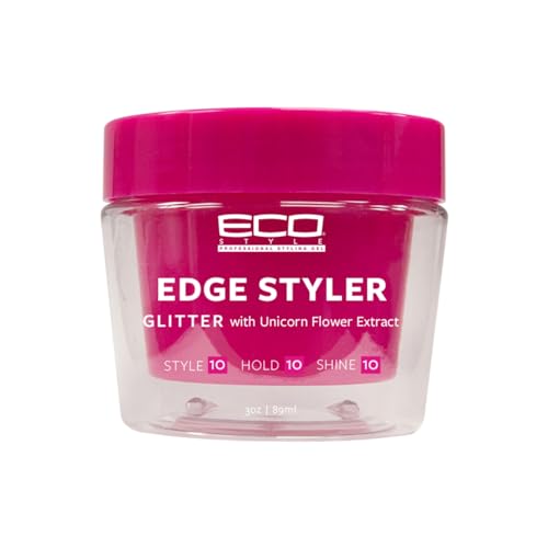 Styler Eco Glitter Pomade Strong Hold Edge Gel With Unicorn Flower Extract - 3 oz