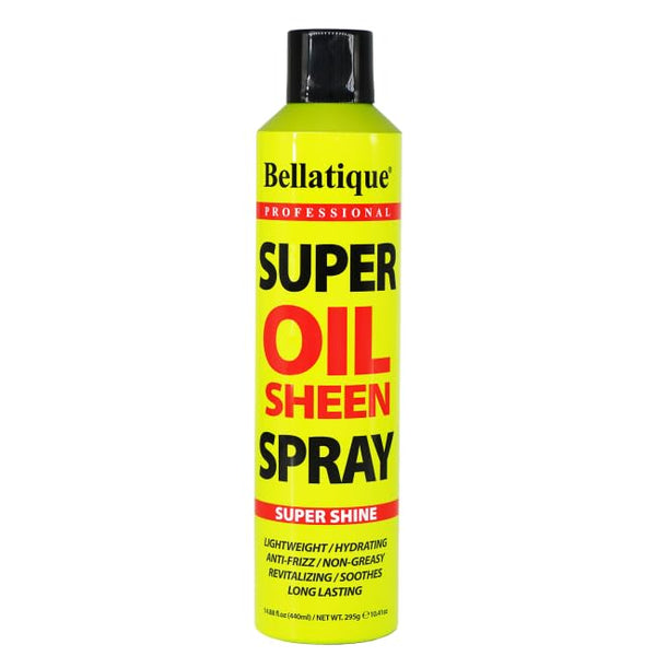 BELLATIQUE Super Oil Sheen Spray (14.88 oz) - Haircare Product with Super Shine, Lightweight, Hydrating, Anti-Frizz, Non-Greasy, Revitalizing, Soothing, Long-Lasting, Deep Conditioning, Strengthening,