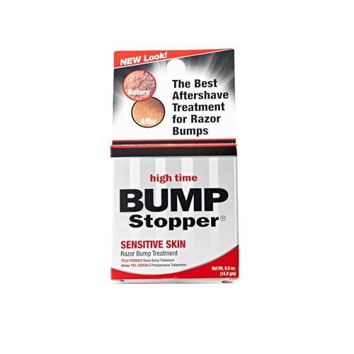 High Time Bump Stopper Sensitive Ingrown Hair Cream | Aftershave Lotion for Men and Women | Razor Bump Balm | 0.5 OZ