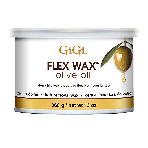 GiGi Olive Oil Flex Soft Wax Hair Removal Product - Nourishing, Flexible for Smooth Skin, 13oz Body Care Cosmetic with Lid for Storage, Ideal for Waxing
