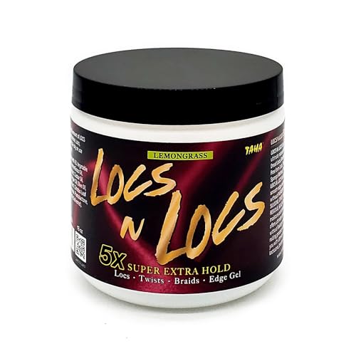 Locs & Locs Gel - 5X Super Extra Hold, Natural & Non-Damaging for Locs, Braids, Twists - 16 Oz (Lemongrass, 1 Pound(Pack of 1))