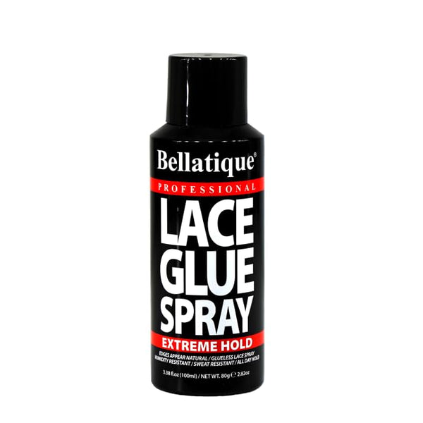 BELLATIQUE Lace Glue Spray - Extreme Hold. Edges Appear Natural, Humidity Resistant, Sweat Resistant, All Day Hold, Quick Drying, Flake Free, Easily Removed, Quick & Easy. (3 oz)