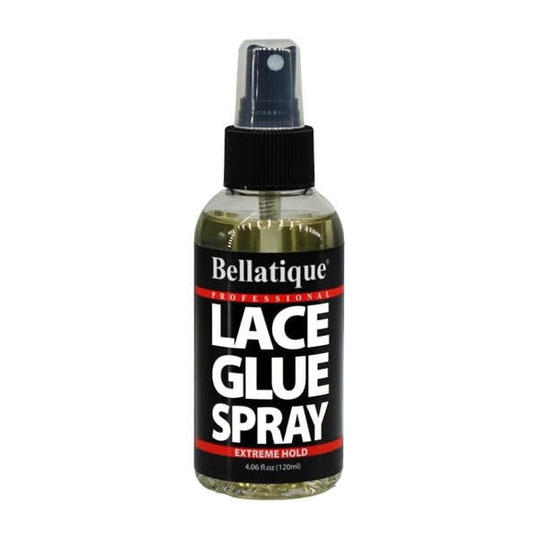 BELLATIQUE Lace Glue Spray (4.06 oz) - Extreme Hold. Edges Appear Natural, Humidity Resistant, Sweat Resistant, All Day Hold, Quick Drying, Flake Free, Easily Removed, Quick & Easy.