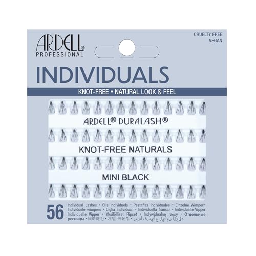 Ardell Mini Knot-Free Natural Individual False Eyelashes, Lightweight, Black, for Makeup Use