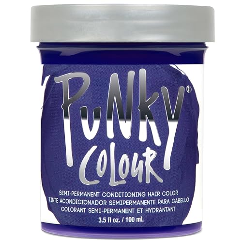 Punky Violet Semi Permanent Hair Color – Vegan, Cruelty-Free Conditioning Violet Hair Dye for Bleached & Pre-Lightened Hairs Lasts 35 Washes, 3.5 fl oz