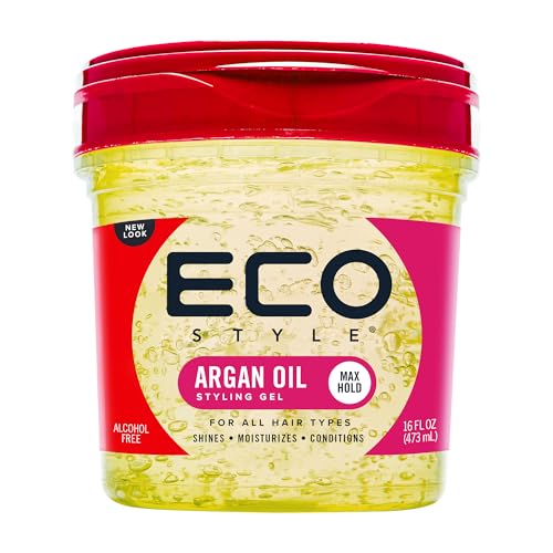 Ecoco Eco Style Gel - Argan Oil - 100% Pure Olive Oil - Promotes Healthy Hair - Nourishes And Repairs Hair - Long-Lasting Shine - 10/10 Maximum Hold - Tames Frizzy Hair - For All Hair Types - 16 Oz