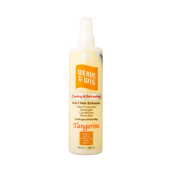 ON Natural 4-in-1 Hair Enhancer Haircare Treatment - Natural Weave & Wig Conditioner, Smooth & Straight Results, Frizz Control, Lightweight Daily Use, Tangerine, 10 oz (For All Hair Textures)