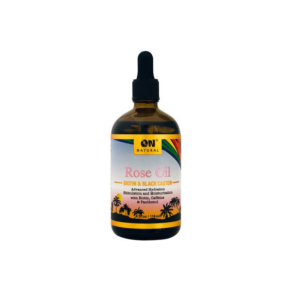 ON Natural Rose-Castor Oil Haircare Blend with Vitamins, Dropper, Moisture & Nourishing Benefits for Hair and Scalp Enhancement