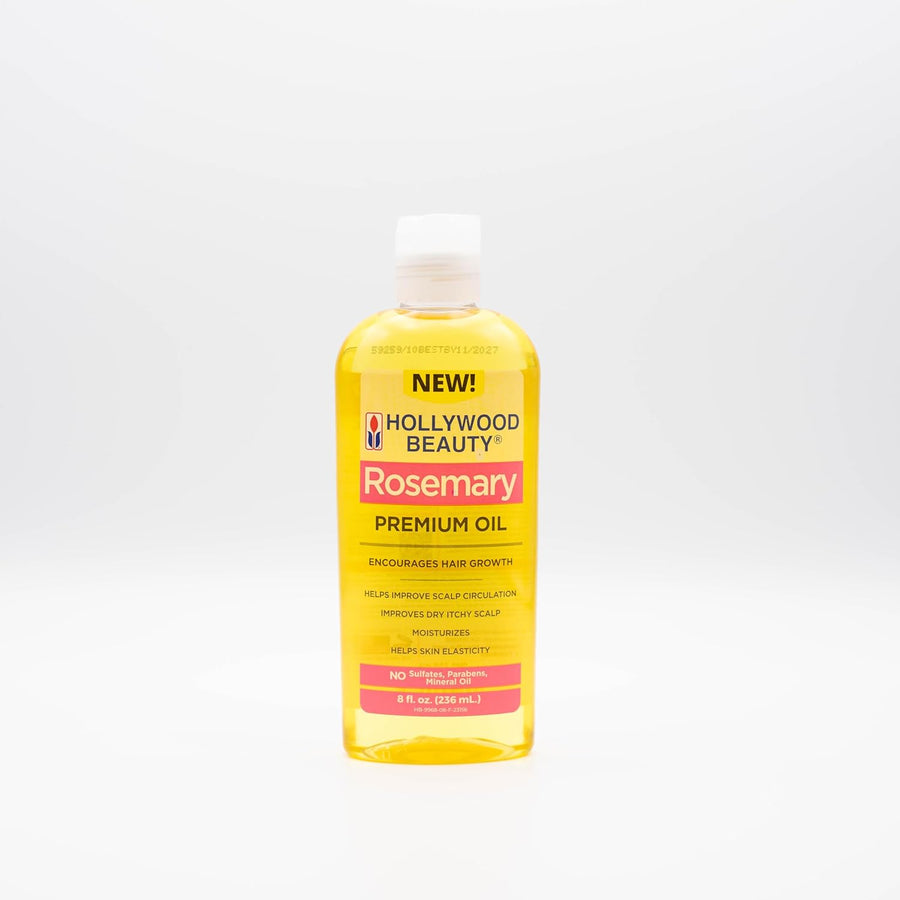 Hollywood Beauty Rosemary Oil for Hair, Scalp & Skin - 8 fl oz Haircare Product, Encourages Hair Growth, Improves Scalp Circulation, Moisturizes, Moisturize
