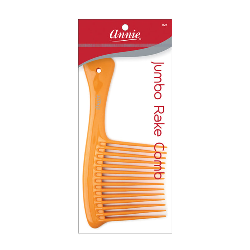 Annie- Salon Style Jumbo Rake Comb - (3") Wide Teeth - For Styling Detangeling and Cutting Hair - Bone Color