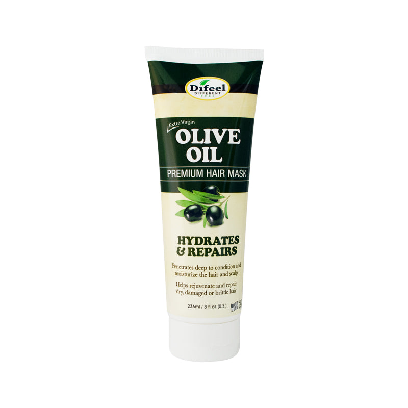 Difeel Extra Virgin Olive Oil Hair Mask 8 oz. - Olive Oil Deep Conditioning Hair Treatment