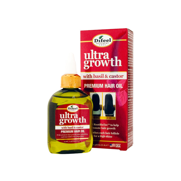Difeel Ultra Hair Growth Oil Infused with Basil and Castor Oil 2.5 ounce