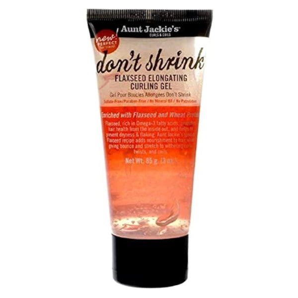 Aunt Jackie's Don't Shrink Flaxseed Elongating Curling Gel, 3 Oz - Nourishing Haircare for Dry Hair, Flaxseed Gel for Hair