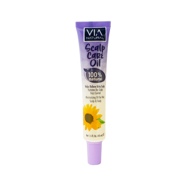 Via Natural 100% Natural Sunflower & Tea Tree Scalp Care Hair Oil for Adults, 1.5 Fl Oz (Pack of 1) - Haircare Treatment