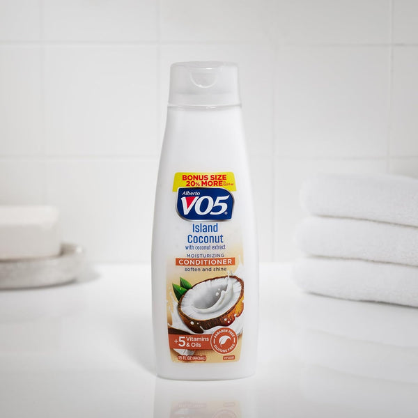 VO5 Silky Experience Island Coconut Conditioner - Fragranced Haircare Moisturizer with Vitamins & Rosemary, 12.5 Oz (Packaging May Vary)