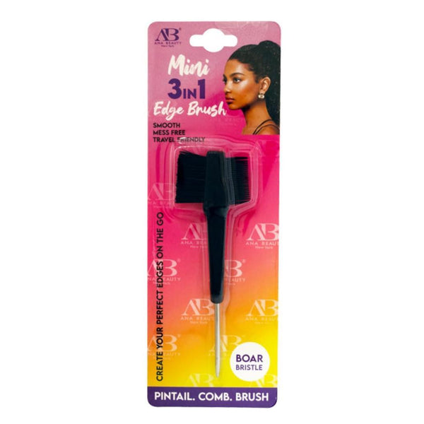 Ana 3-in-1 Mini Edge Makeup Brush, Black, Single Item, Product #ABR0359BK