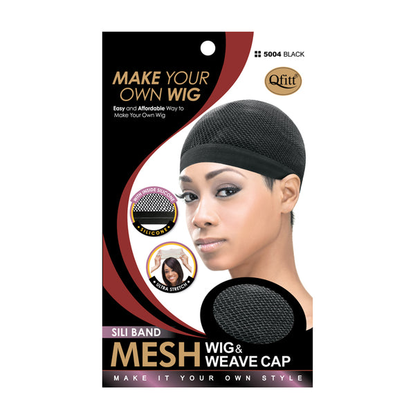 M&M #5004 SILI BAND WIG & WEAVE CAP BLACK