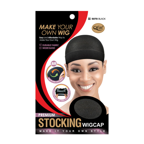 M&M #5070 PREMIUM STOCKING WIG CAP BLACK