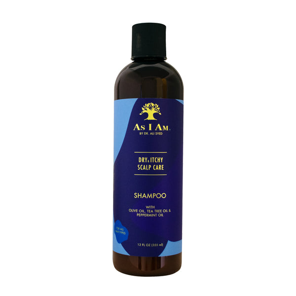 As I Am Dry & Itchy Scalp Care Shampoo - 12 oz - Cleanses & Moisturizes - Olive, Tea Tree & Mint