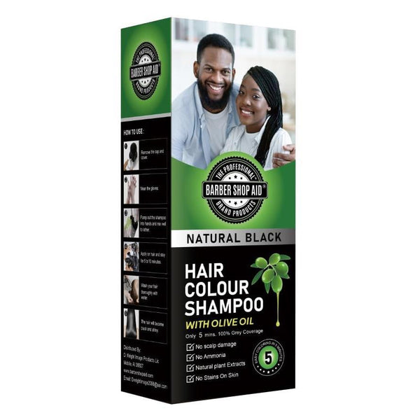 Barber Shop Aid Color Restoring Hair Colour Shampoo, Natural Black, 6.7 Fl Oz Single Item - Suitable for Adults, Any Hair Type