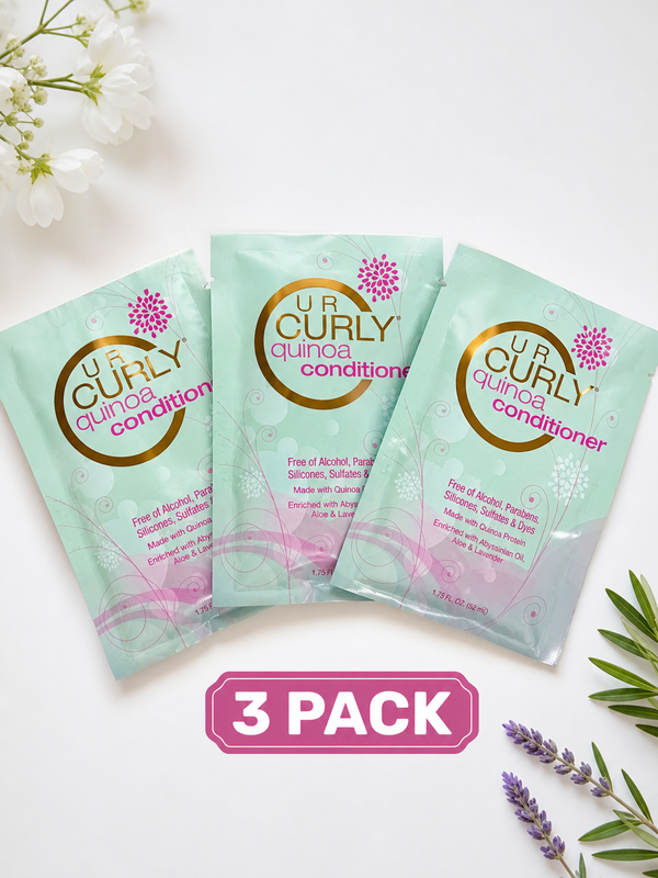 UR Curly Quinoa Argan Conditioner - Gentle Daily Haircare for Adults, 1.75oz (3 Packs)