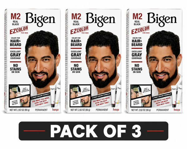 M2 Bigen EZ Color for Men - Real Black - (Pack of 3) Olive Oil